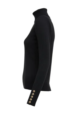 Victoria Cashmere Roll Neck (Black)