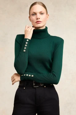 Victoria Cashmere Roll Neck (Emerald)