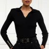 V-Neck Rib Top (Black)