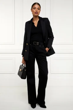 V-Neck Rib Top (Black)