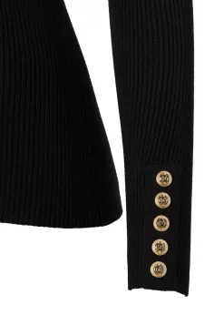 V-Neck Rib Top (Black)