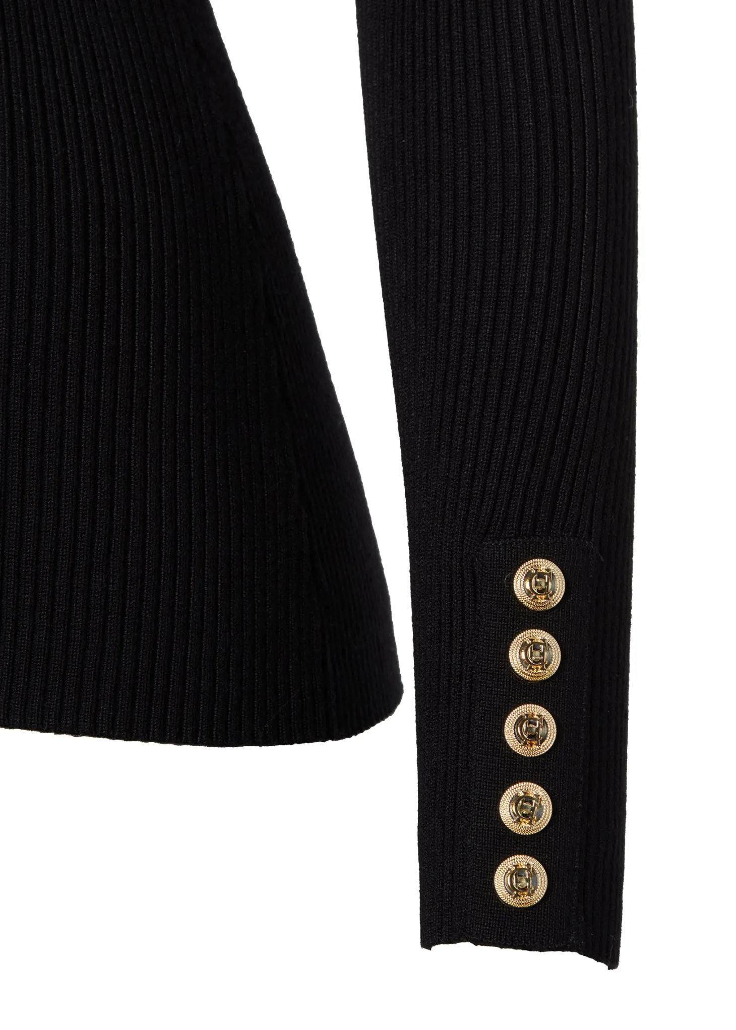 V-Neck Rib Top (Black)