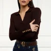 V-Neck Rib Top (Chocolate)